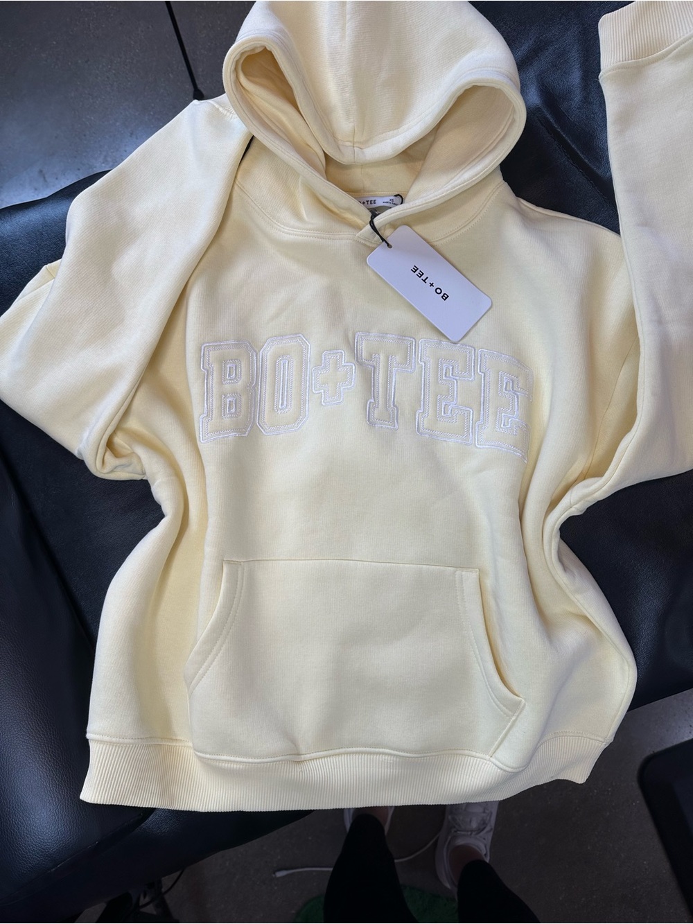 BO+TEE Oversized' Soft Pale Yellow Hoodie